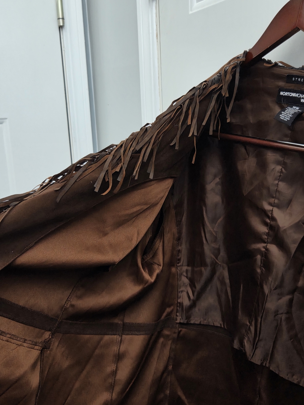 Norton McNaughton Woman Brown Fringe Suede Jacket - Picture 4 of 8